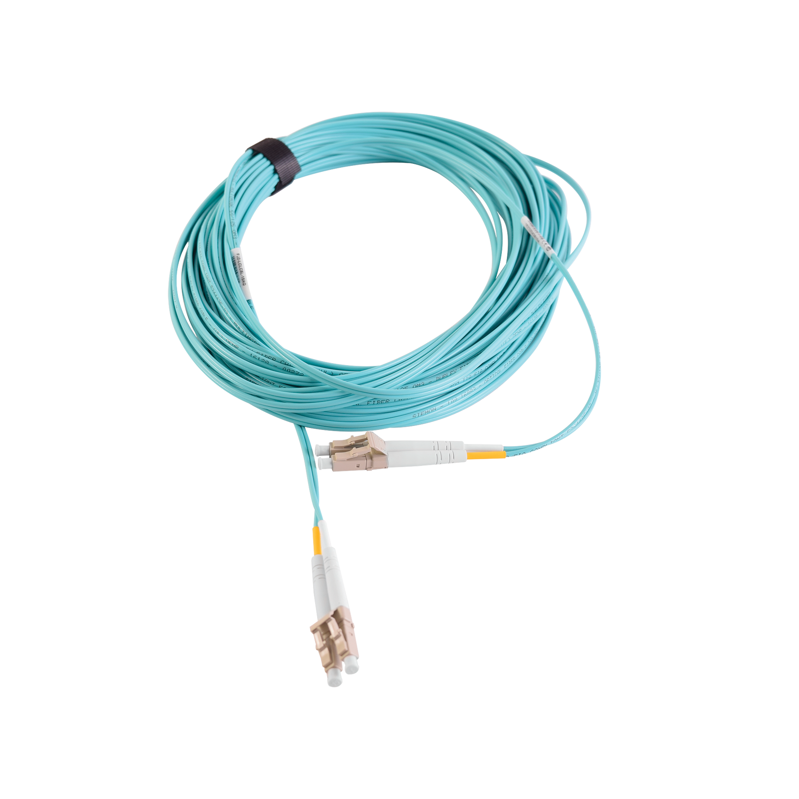 Jumper de Fibra Óptica Multimodo 50/125 XGLO OM3 LC-LC Duplex OFNR Color Aqua 15 Metros - SILYMX