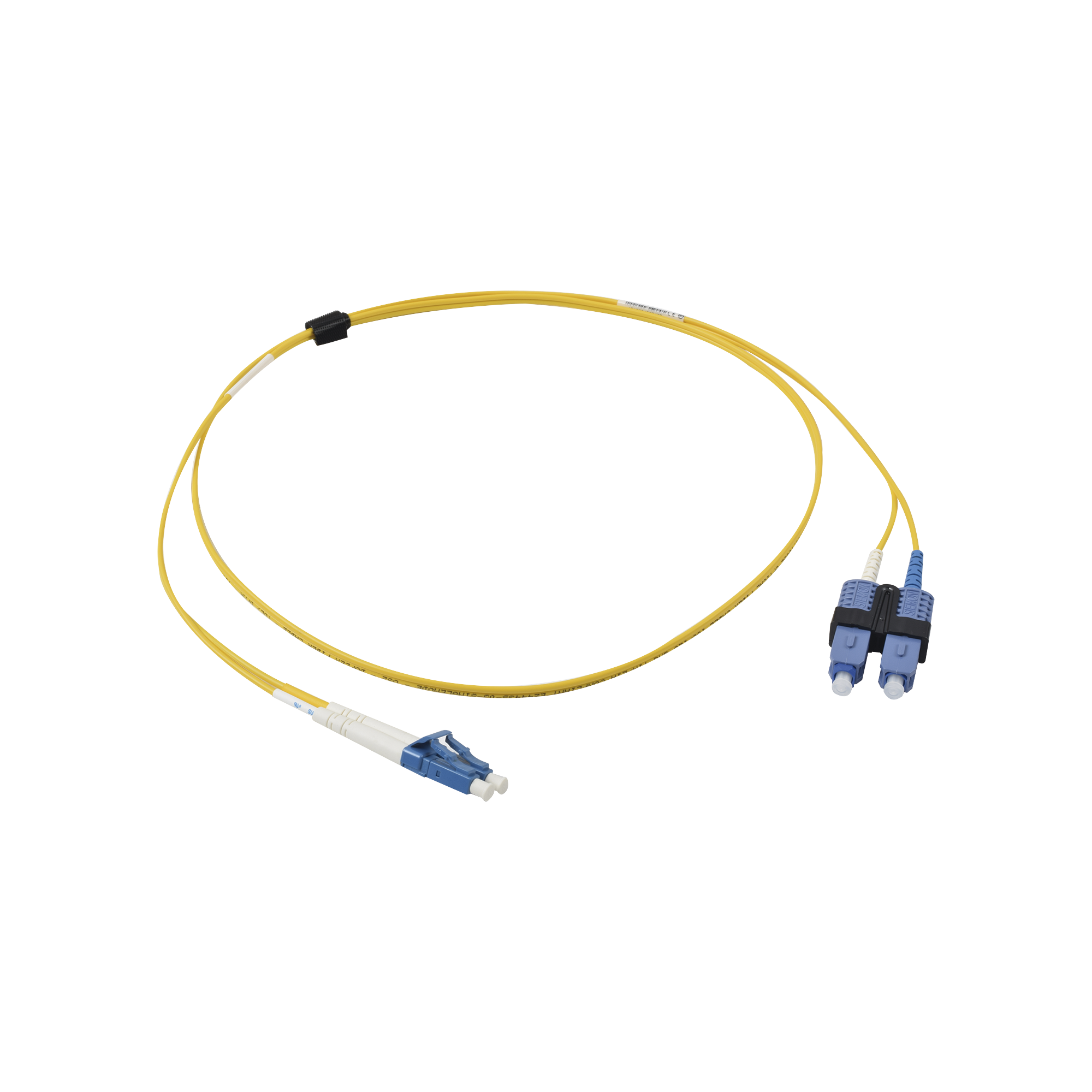 Jumper de Fibra Óptica Monomodo (OS2) XGLO Riser LC/UPC-SC/UPC Duplex OFNR Color Amarillo 1 Metro - SILYMX