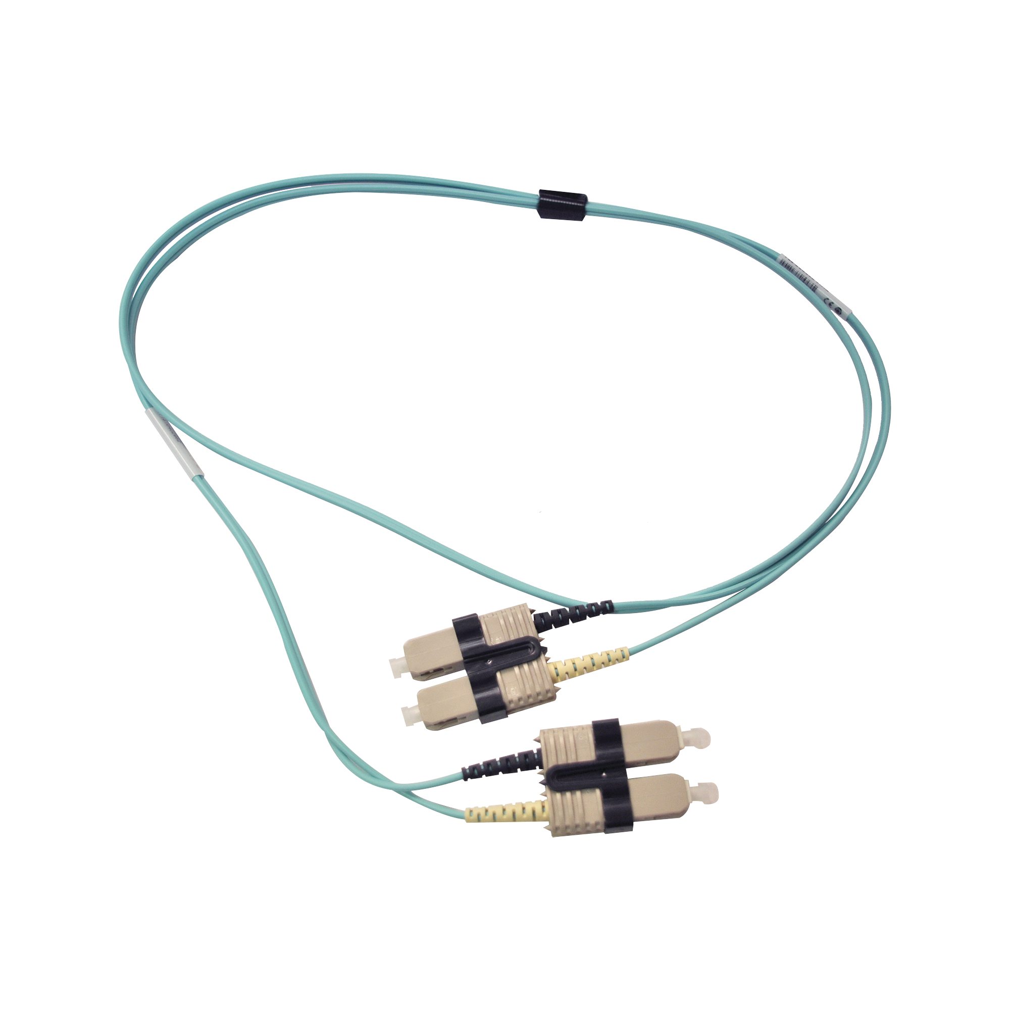 Jumper de Fibra Óptica Multimodo 50/125 OM3 XGLO SC-SC Duplex OFNR Color Aqua 1 Metro - SILYMX