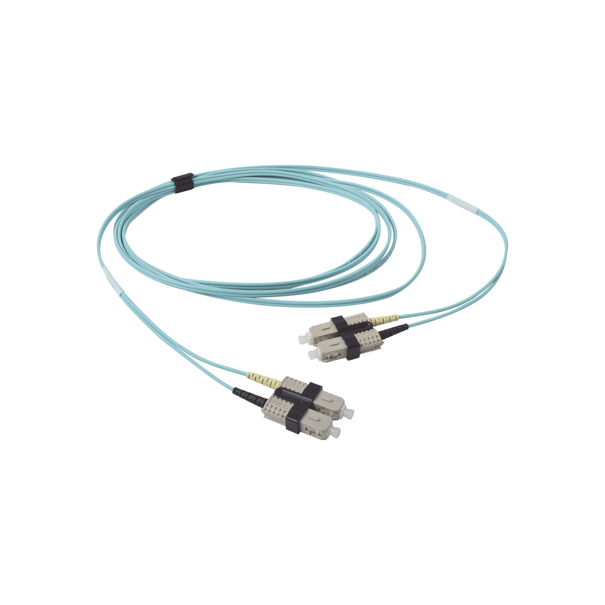 Jumper de Fibra Óptica Multimodo 50/125 OM3 XGLO SC-SC Duplex OFNR Color Aqua 3 Metros - SILYMX