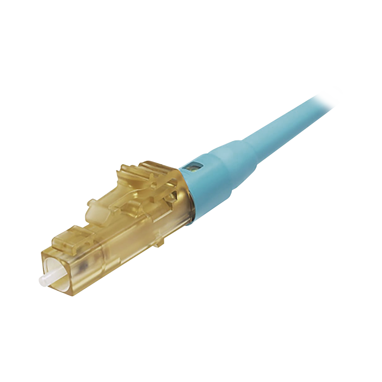 Conector de Fibra Óptica LC Simplex OptiCam Multimodo 50/125 OM3/OM4 Pre-pulido Color Aqua - SILYMX