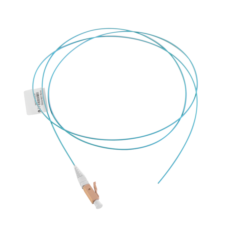 Pigtail de Fibra Óptica LC Simplex Multimodo OM3 XGLO 50/125 OFNR Color Aqua 1 Metro - SILYMX