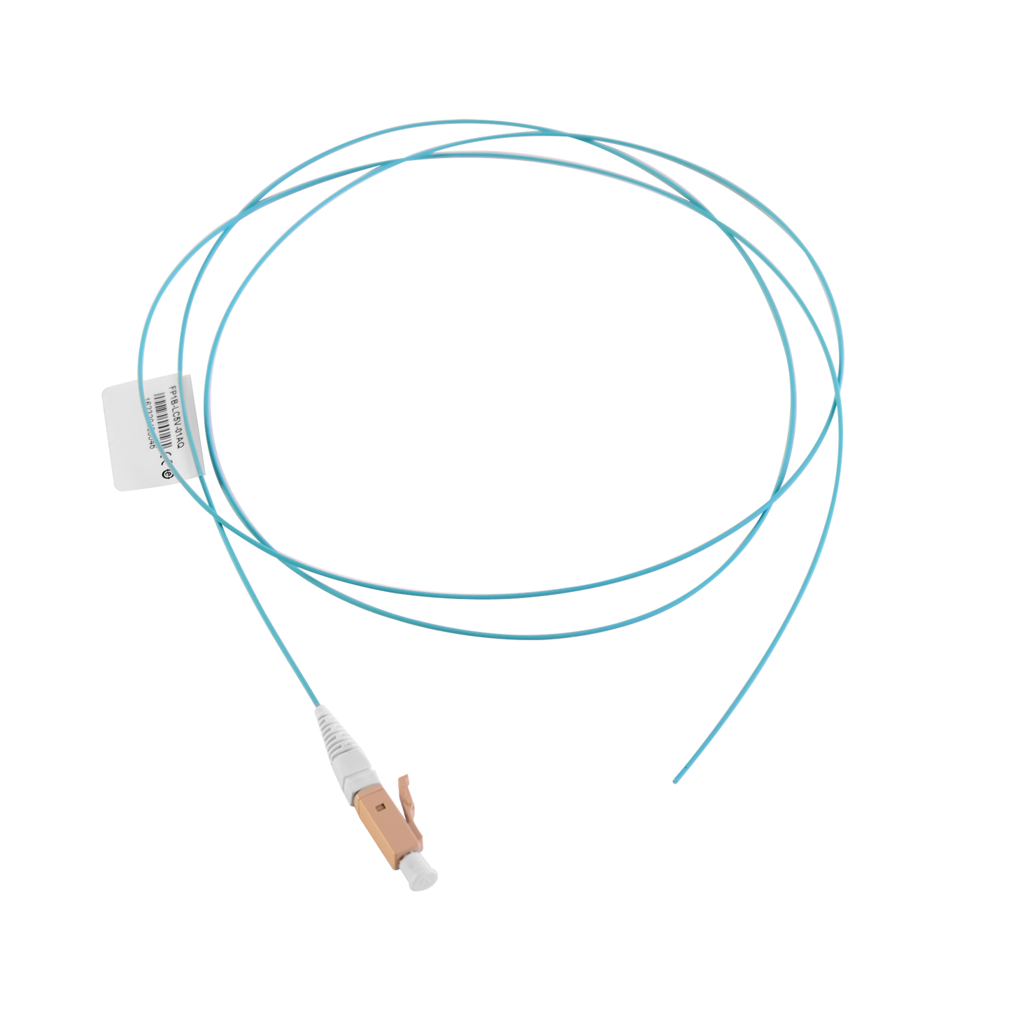 Pigtail de Fibra Óptica LC Simplex Multimodo OM4 XGLO 50/125 OFNR Color Aqua 1 Metro - SILYMX