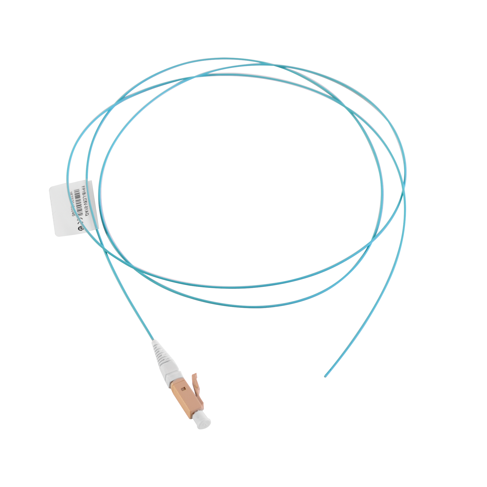 Pigtail de Fibra Óptica LC Simplex Multimodo OM4 XGLO 50/125 OFNR Color Aqua 1 Metro - SILYMX