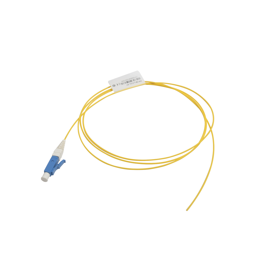 Pigtail de Fibra Óptica LC/UPC Simplex Monomodo OS1/OS2 XGLO OFNR Color Amarillo 1 Metro - SILYMX