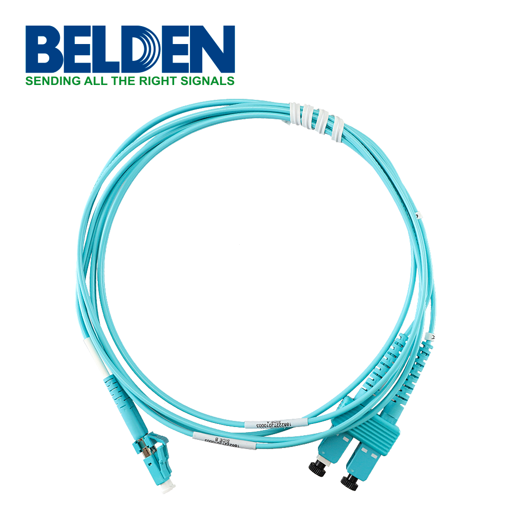 Belden Cable Fibra Óptica Multimodo OM3 LC Macho - SC Macho 2 Metros Azul FP3LDSD002M