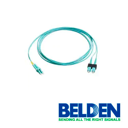 Belden Cable Fibra Óptica Duplex OM3 LC Macho - SC Macho 3 Metros Aqua FP3LDSD003M