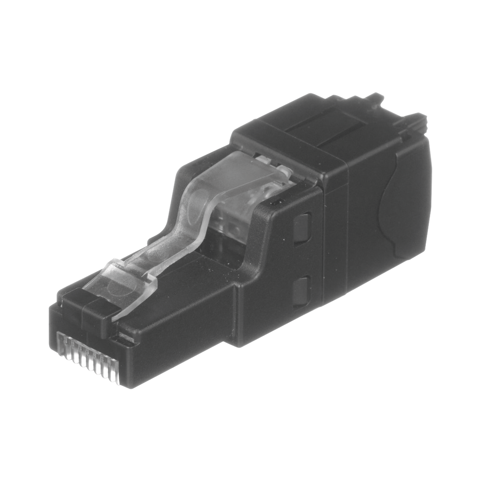 Plug RJ45 UTP Instalación Recta Terminación en Campo Certificable Compatible con Cat5e Cat6 y Cat6A Color Negro - SILYMX