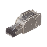 Plug RJ45 Blindado Instalación Recta Terminación en Campo Certificable Compatible con Cat5e Cat6 y Cat6A Color Plata Paquete de 10 Piezas - SILYMX