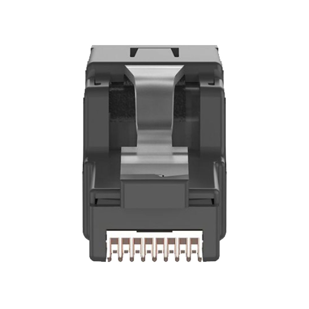 Plug RJ45 UTP Instalación Angulada 45 Grados Terminación en Campo Certificable Compatible con Cat5e Cat6 y Cat6A Color Negro - SILYMX