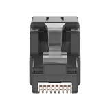 Plug RJ45 UTP Instalación Angulada 45 Grados Terminación en Campo Certificable Compatible con Cat5e Cat6 y Cat6A Color Negro - SILYMX