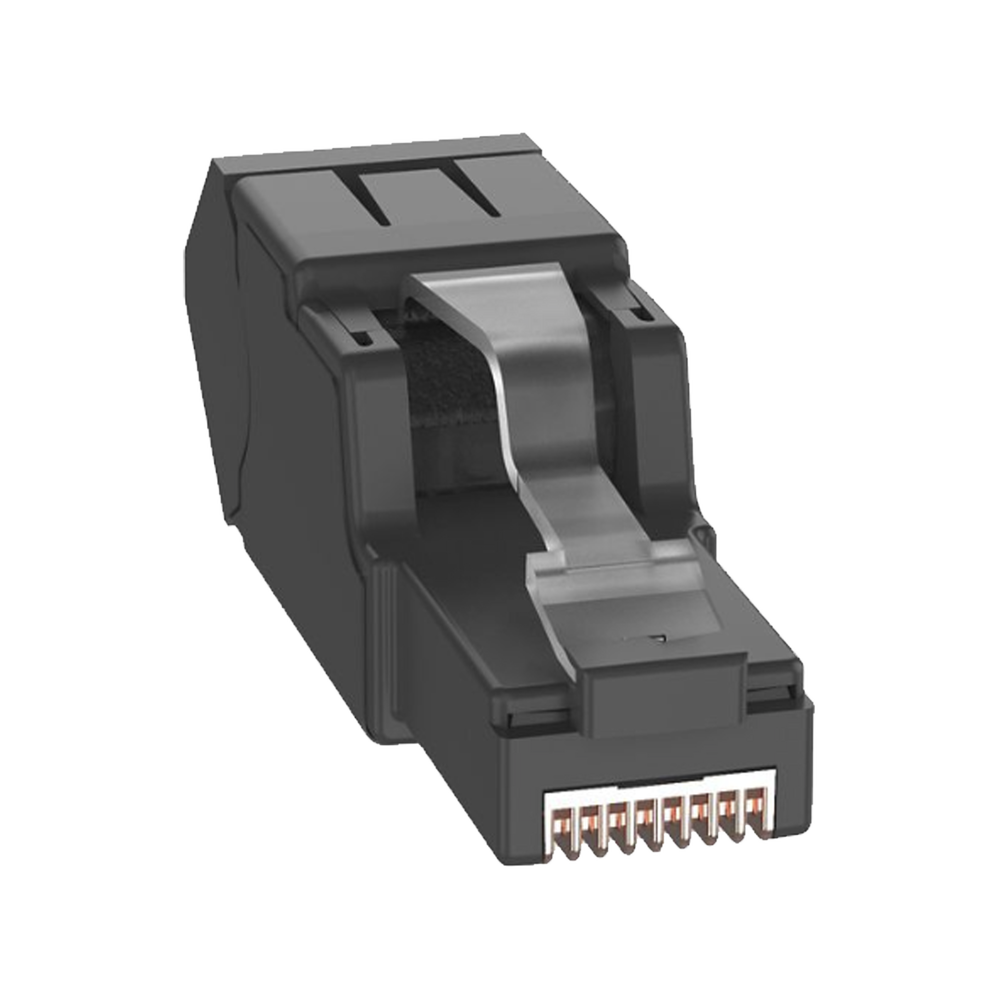 Plug RJ45 UTP Instalación Angulada 45 Grados Terminación en Campo Certificable Compatible con Cat5e Cat6 y Cat6A Color Negro - SILYMX
