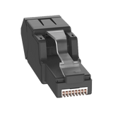 Plug RJ45 UTP Instalación Angulada 45 Grados Terminación en Campo Certificable Compatible con Cat5e Cat6 y Cat6A Color Negro - SILYMX