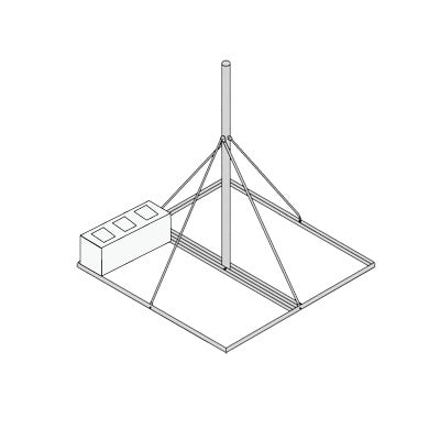 Base No Penetrante De 0.9 X 0.9 M Con Mástil De 1.5 M Ced.30 Para Instalación De Antenas Sin Necesidad De Perforar El Techo (Hot-Dip). S-BNP-901 - SILYMX