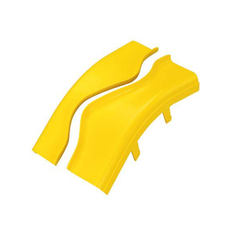 Tapa de Bajada Vertical Exterior de 45º, Para uso con Canaletas 4X4 FiberRunner™, Color Amarillo - SILYMX
