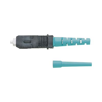 Conector de Fibra Óptica SC Simplex OptiCam Multimodo 50/125 OM3/OM4 Pre-pulido Color Aqua - SILYMX