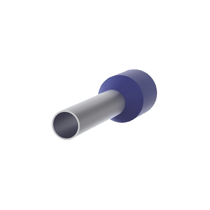 Ferrule Aislado Para Cables 14 AWG, PIN de 12 mm de Longitud, Mango Color Azul, Paquete de 500pz - SILYMX
