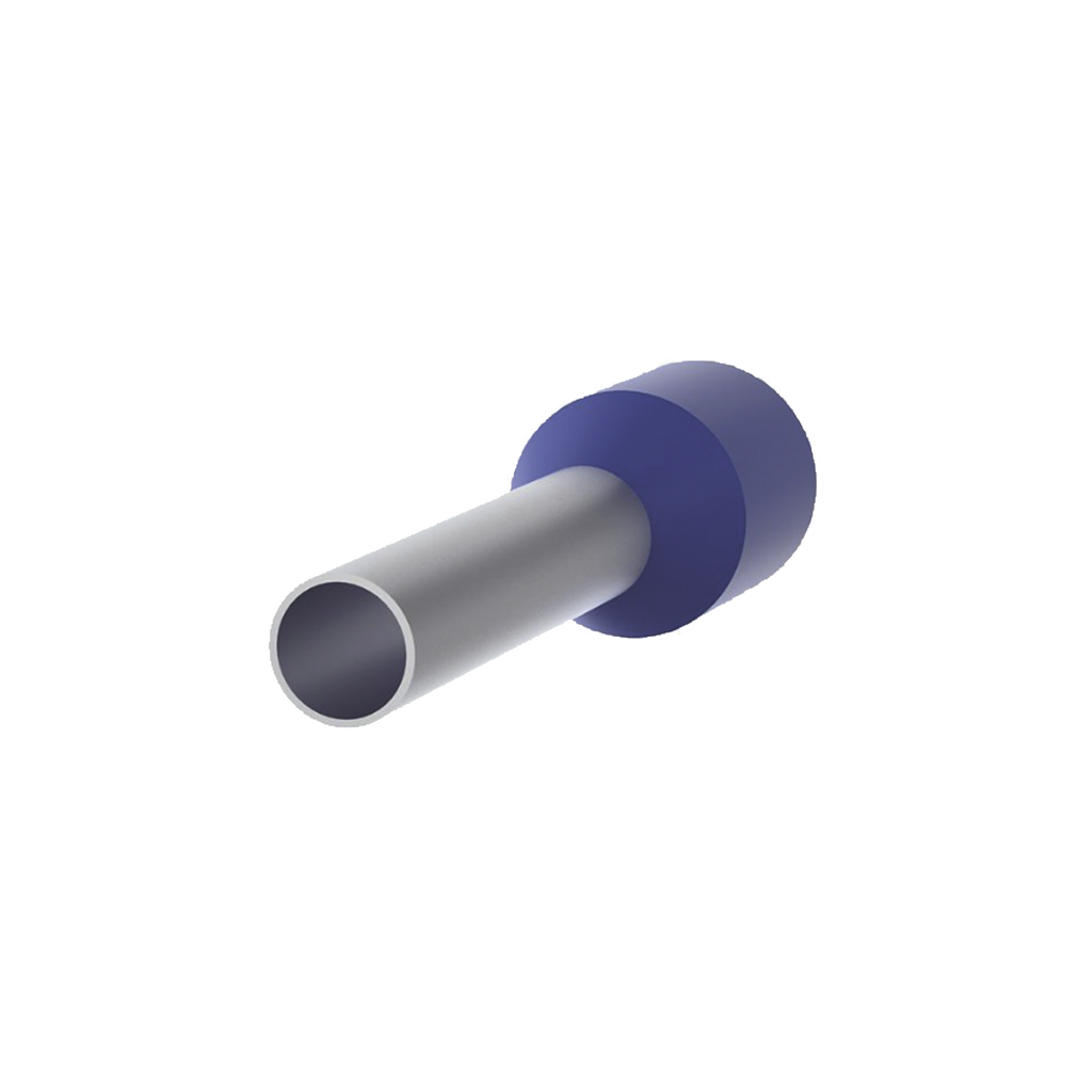 Ferrule Aislado Para Cables 14 AWG, PIN de 12 mm de Longitud, Mango Color Azul, Paquete de 500pz