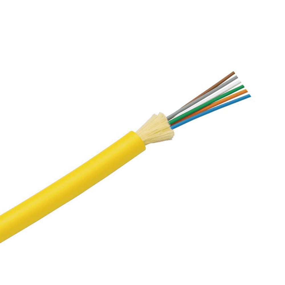 Cable de Fibra Óptica de 6 hilos, Monomodo OS2 9/125, Interior, Tight Buffer 900um, No Conductiva (Dieléctrica), OFNP (Plenum), Precio Por Metro - SILYMX