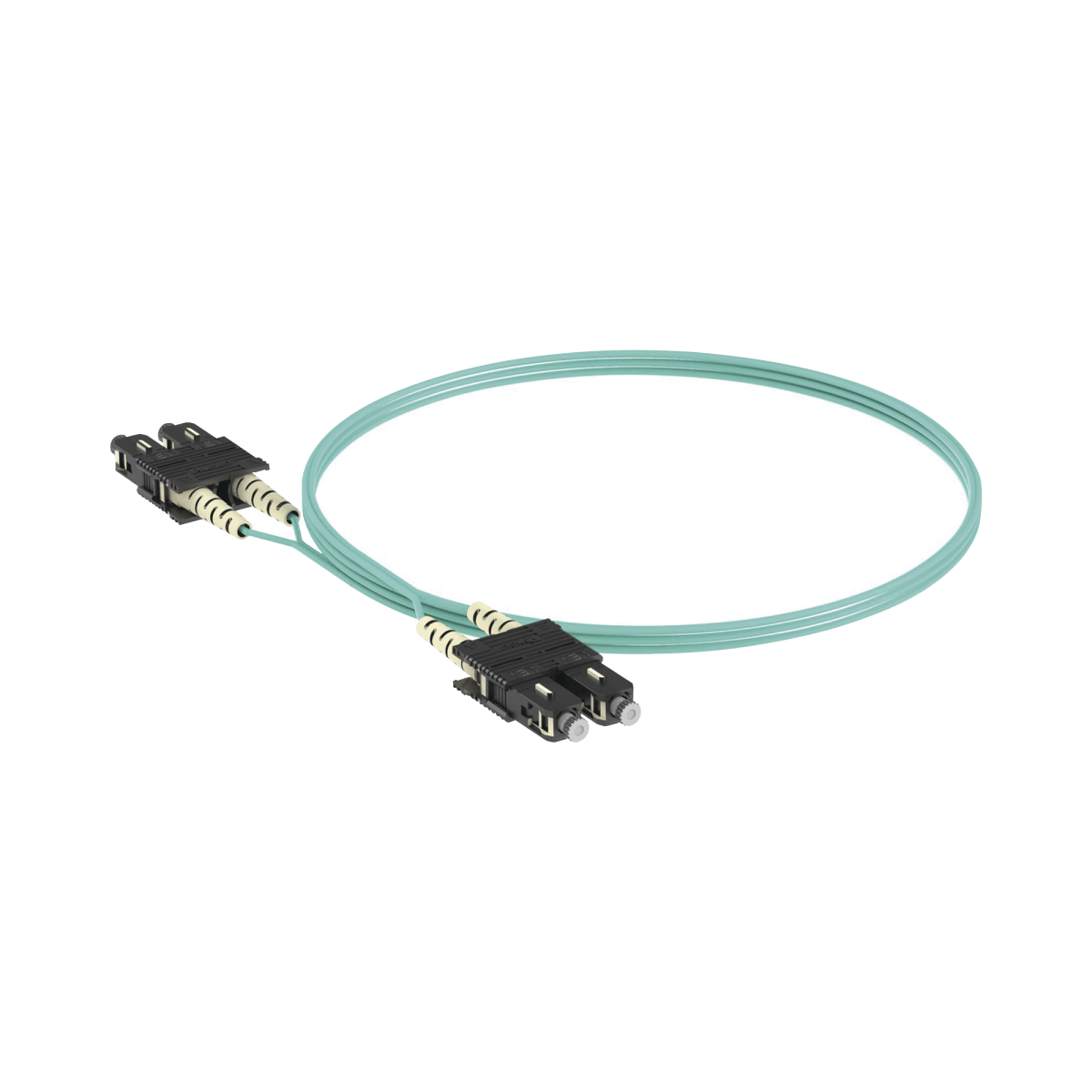 Jumper de Fibra Optica Multimodo 50/125 OM3 SC-SC Duplex OFNR (Riser) Color Aqua 2 Metros - SILYMX