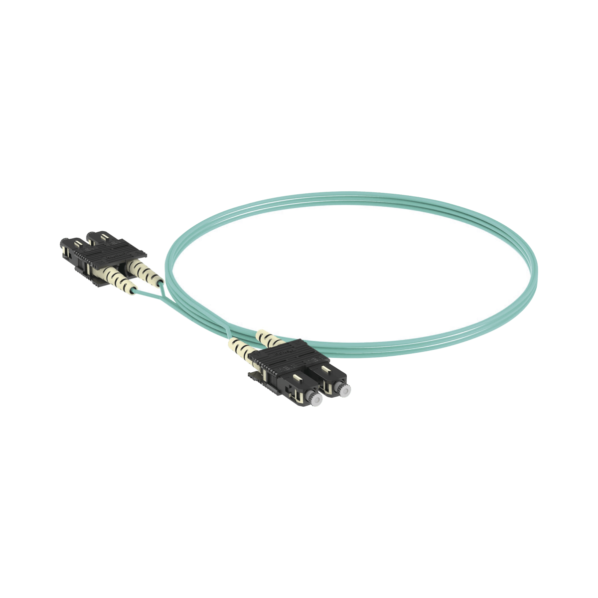 Jumper de Fibra Optica Multimodo 50/125 OM3 SC-SC Duplex OFNR (Riser) Color Aqua 3 Metros - SILYMX