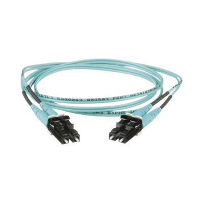 Jumper de Fibra Optica Multimodo 50/125 OM3 LC-LC Duplex OFNR (Riser) Color Aqua 1 Metro - SILYMX