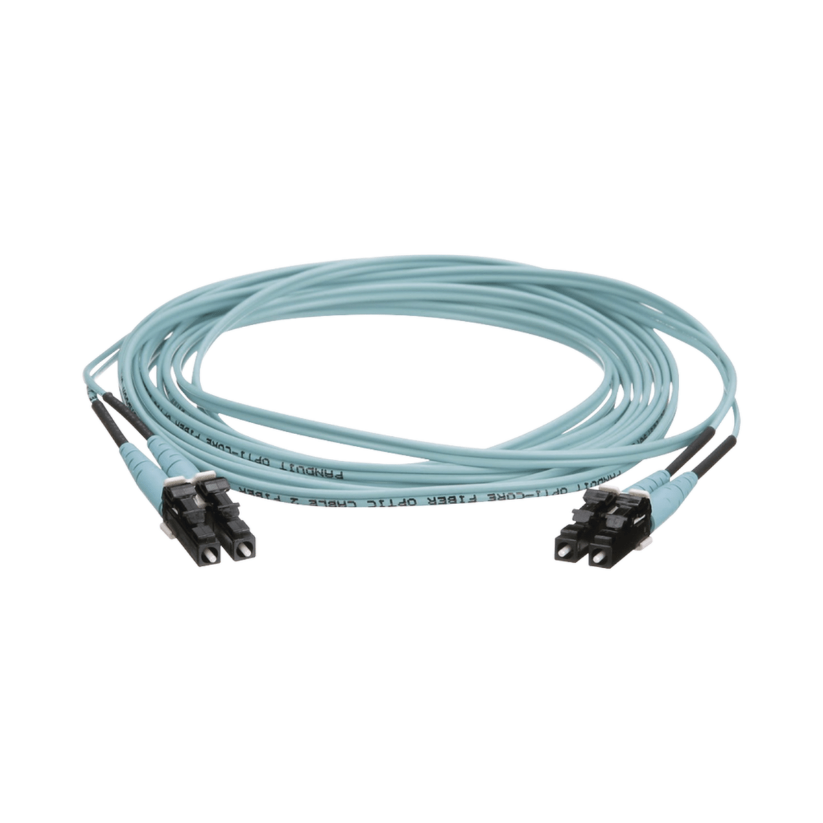 Jumper de Fibra Optica Multimodo 50/125 OM4 LC-LC Duplex OFNR (Riser) Color Aqua 9 Metros - SILYMX