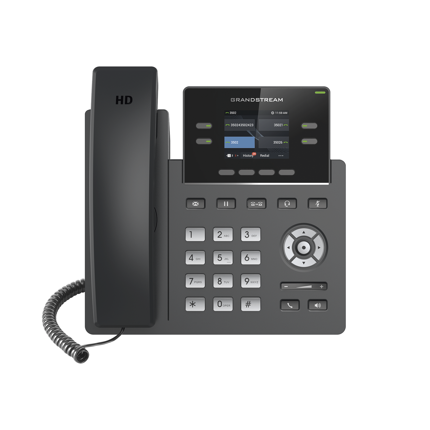 Teléfono IP Wi-Fi, Grado Operador, 4 líneas SIP con 2 cuentas, pantalla a color 2.4", codec Opus, IPV4/IPV6 con gestión en la nube GDMS - SILYMX