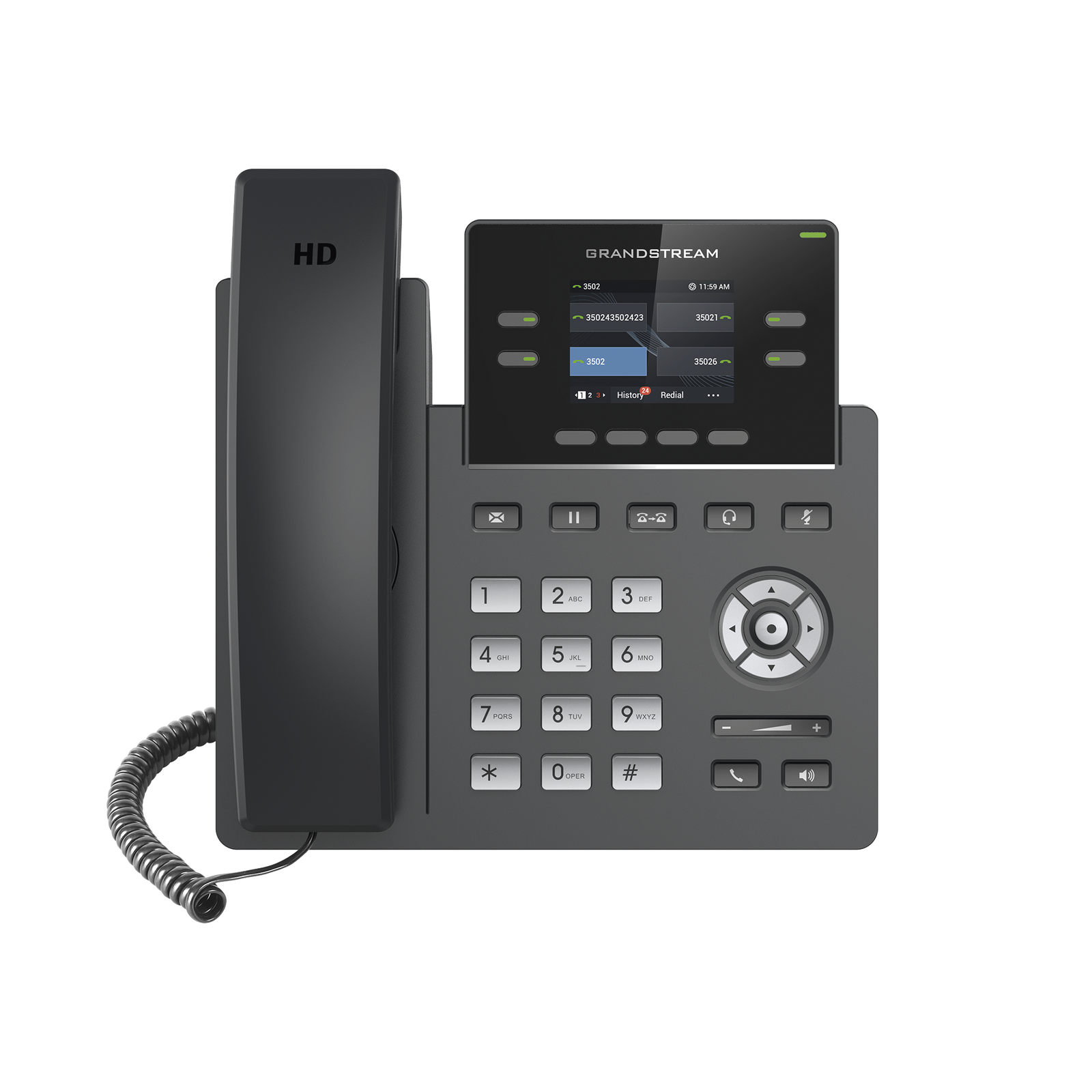 Teléfono IP Wi-Fi, Grado Operador, 4 líneas SIP con 2 cuentas, pantalla a color 2.4", codec Opus, IPV4/IPV6 con gestión en la nube GDMS - SILYMX