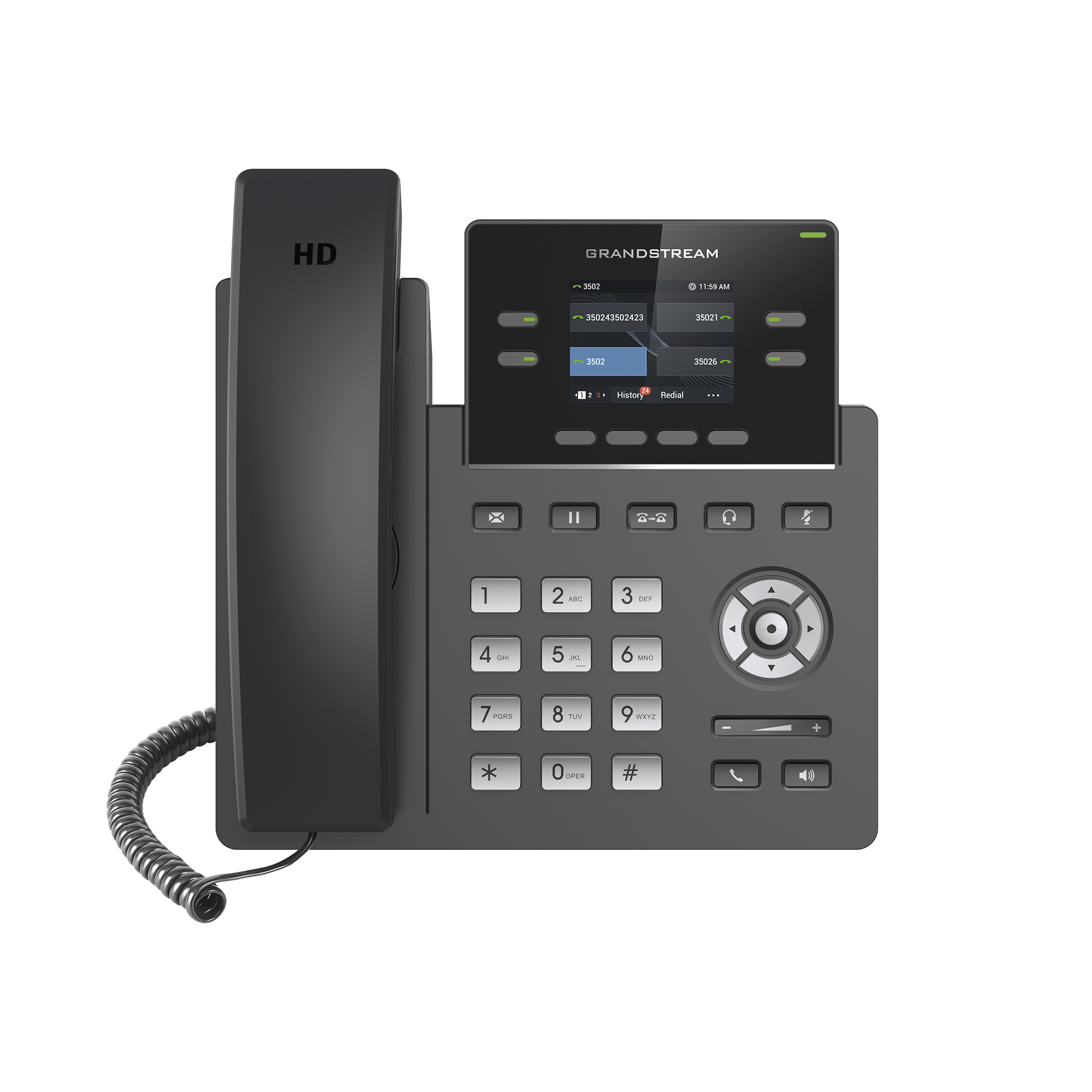 Teléfono IP Wi-Fi, Grado Operador, 4 líneas SIP con 2 cuentas, pantalla a color 2.4", codec Opus, IPV4/IPV6 con gestión en la nube GDMS - SILYMX