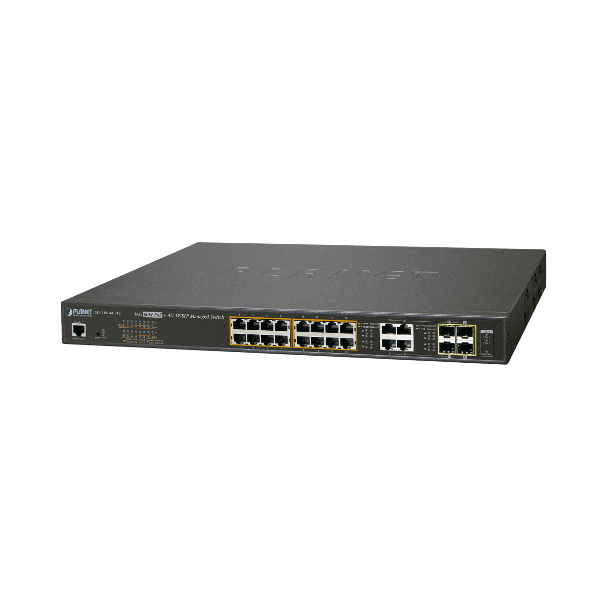 Switch administrable L2, 16 puertos 10/100/1000T Ultra PoE + 4 puertos Gigabit Combo TP/SFP - SILYMX