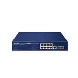 Switch Administrable Capa 2 de 8 Puertos PoE 802.3af/at Gigabit 140 W Max, 2 Puertos SFP, Modo Extendido Hasta 250 m - SILYMX