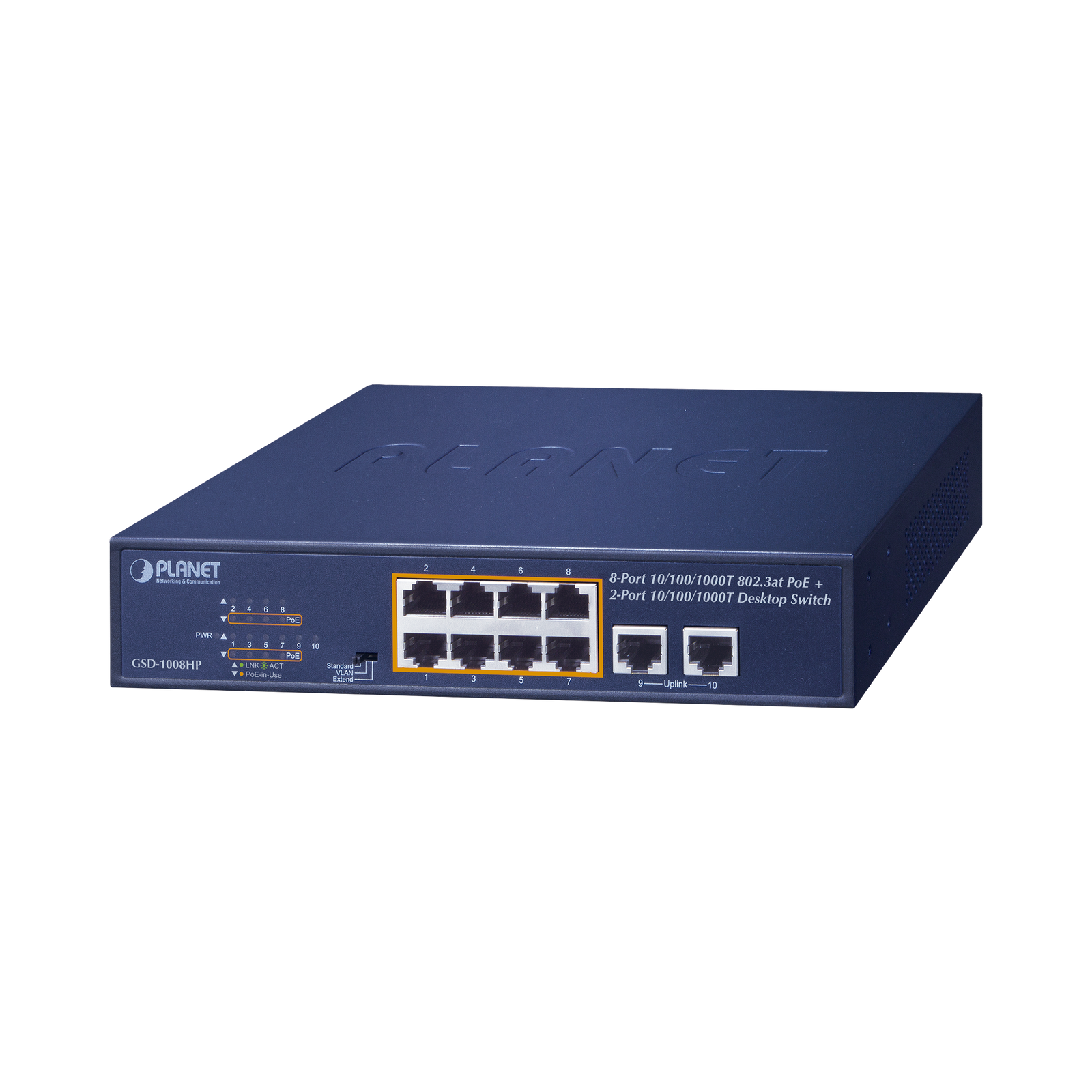 Switch No Administrable Poe De 8 Puertos 10/100/1000 Mbps Con Poe 802.3Af/At - SILYMX