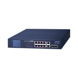 Switch No Administrable 8 Puertos Gigabit con Modo Extend PoE a 250 mts, 2 puertos Uplink 10/100/1000 Mbps, 2 Puertos SFP - SILYMX