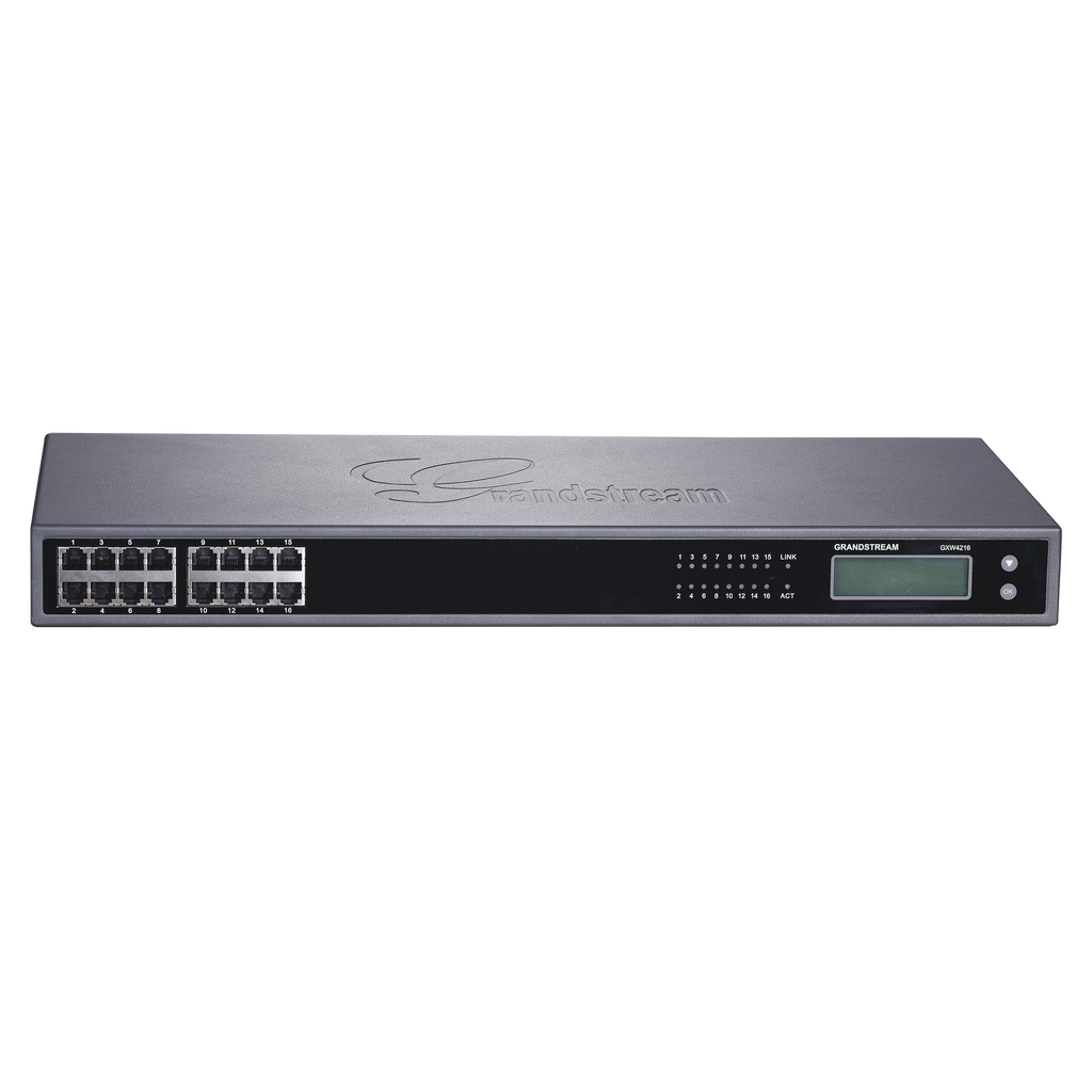 Gateway VoIP GrandStream ATA de 16 puertos FXS + 1 puerto TELCO de 50 pins, p/montaje en rack - SILYMX