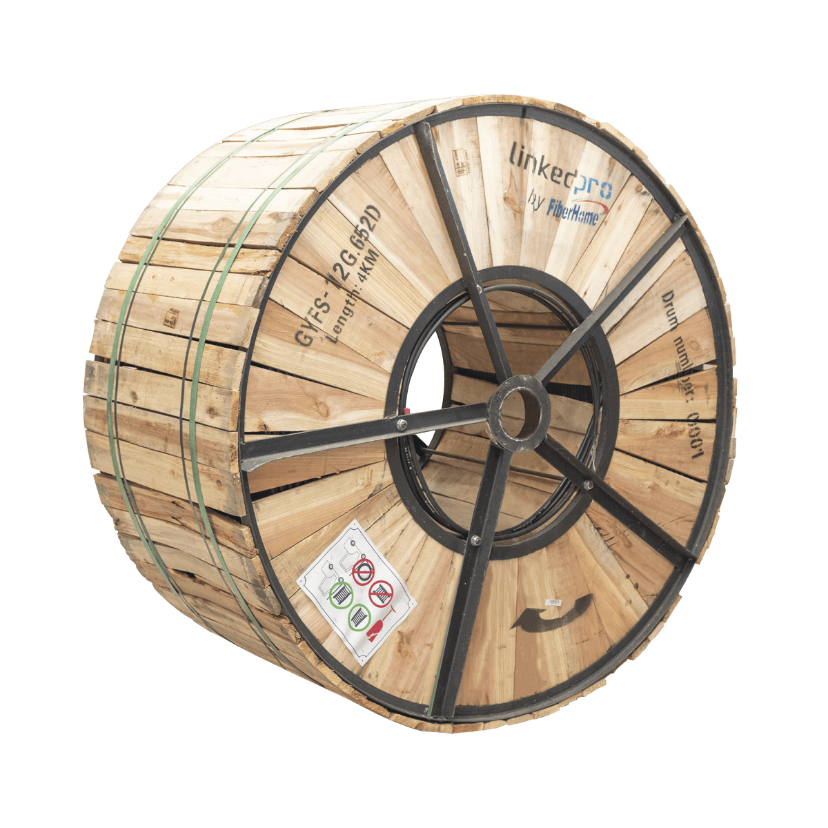 Carrete de 4 km de Fibra Óptica para Exterior G.652D, Armada, Monomodo de 12 Hilos, Loose Tube, Color Negro - SILYMX