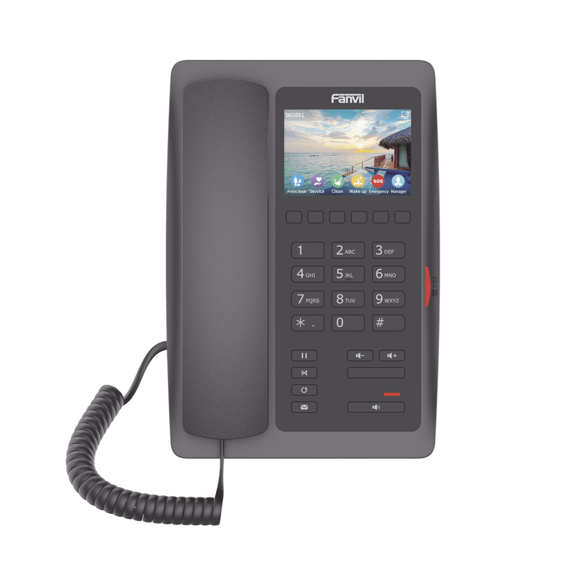 (H5W Color Negro)Teléfono IP WiFi para Hotelería, profesional de gama alta con pantalla LCD de 3.5 pulgadas a color, 6 teclas programables para servicio rápido (Hotline) PoE - SILYMX