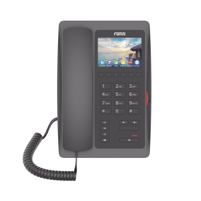 (H5W Color Negro)Teléfono IP WiFi para Hotelería, profesional de gama alta con pantalla LCD de 3.5 pulgadas a color, 6 teclas programables para servicio rápido (Hotline) PoE - SILYMX