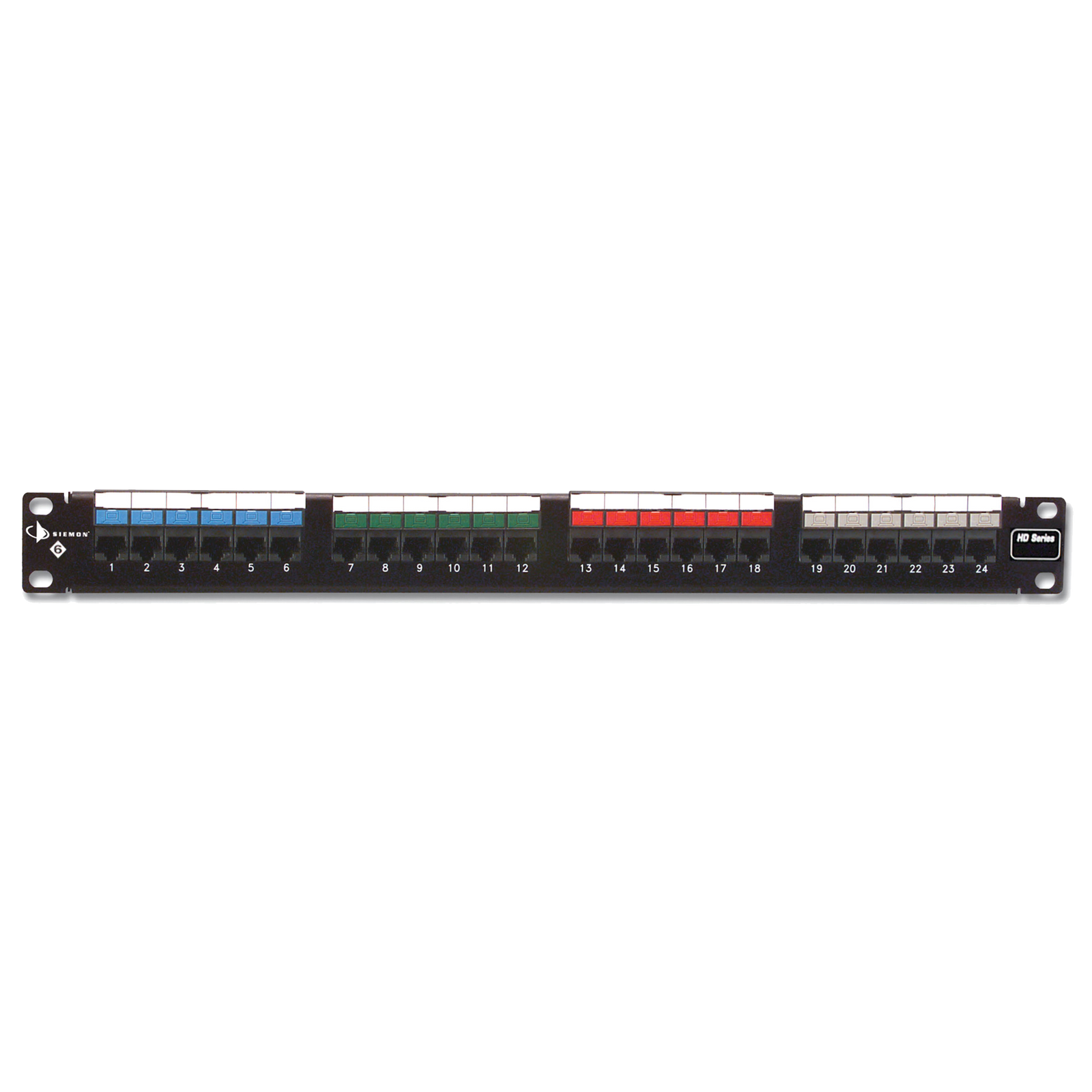 Patch Panel UTP HD6 Categoría 6 de 24 puertos Plano 1UR - SILYMX