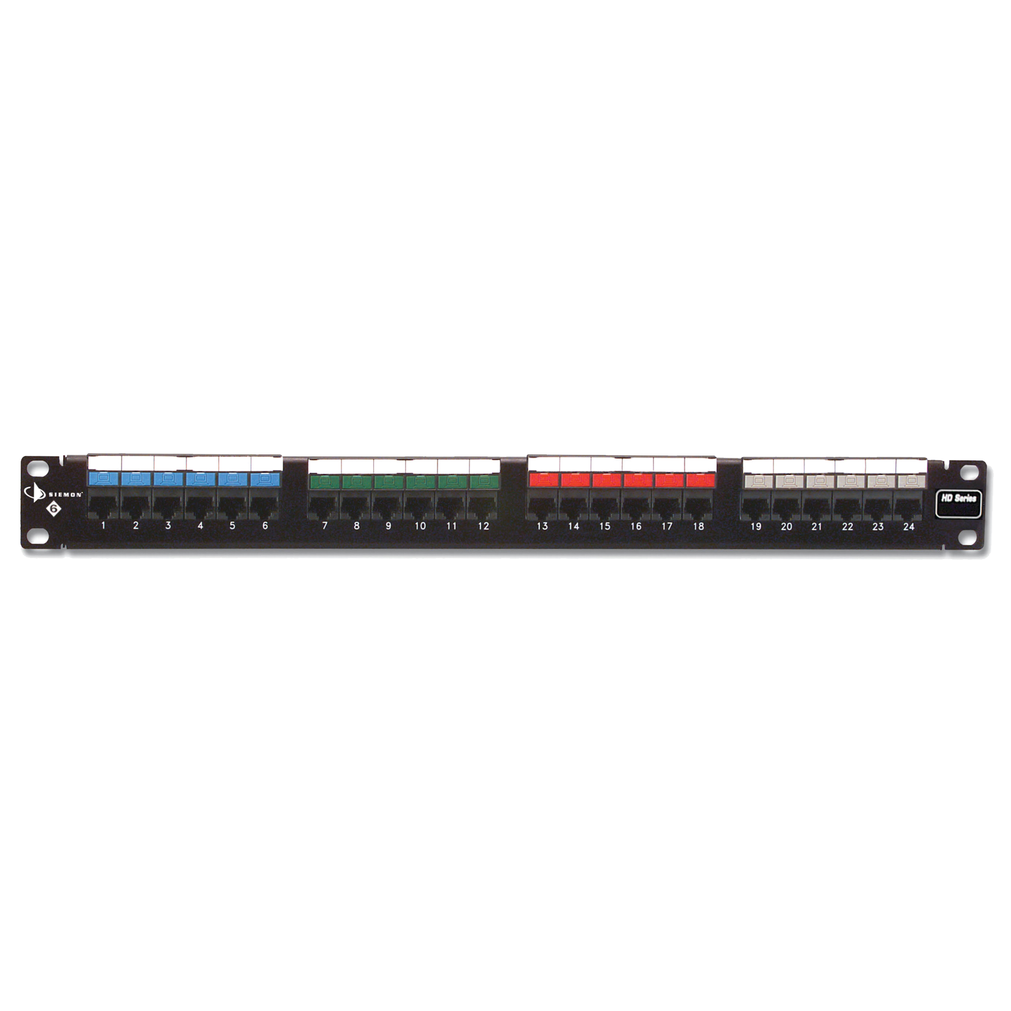 Patch Panel UTP HD6 Categoría 6 de 24 puertos Plano 1UR - SILYMX