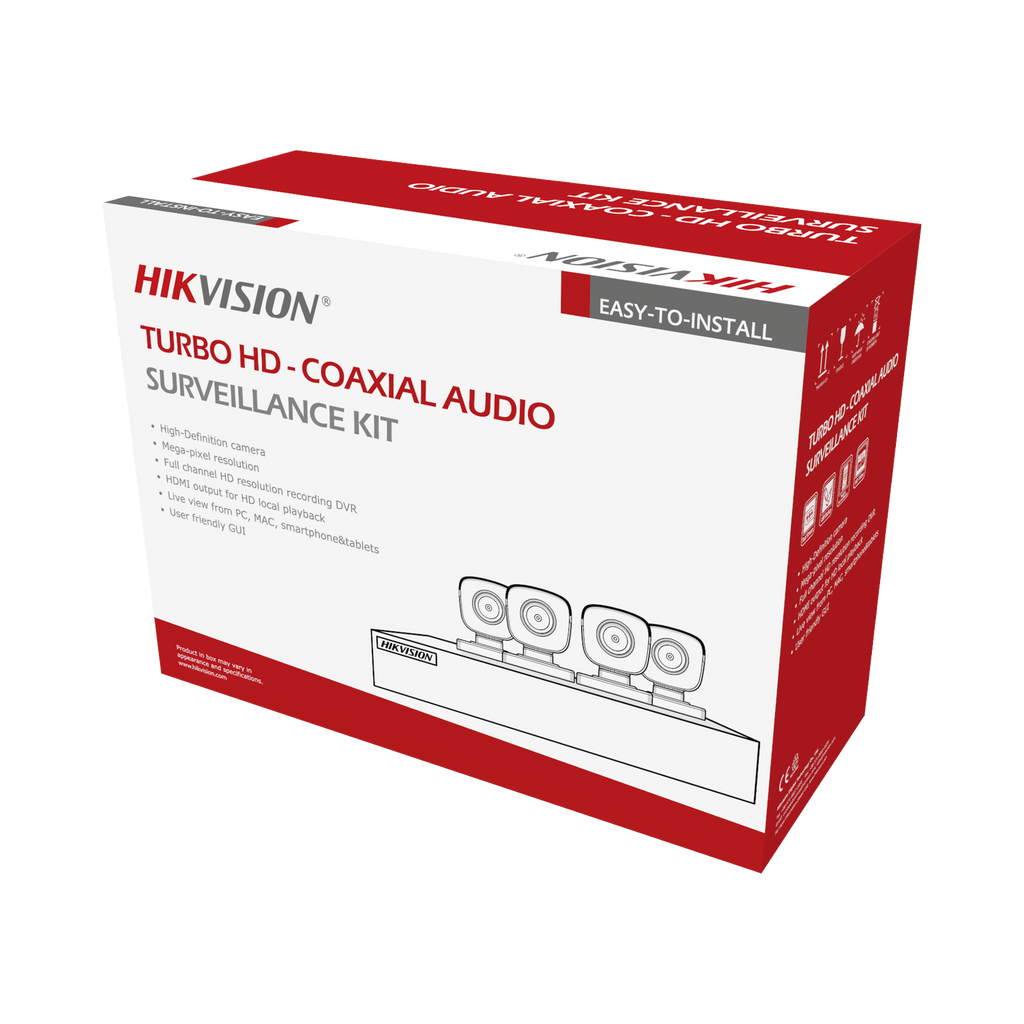 Kit TurboHD 1080p / DVR 4 canales / 4 Cámaras Bala ColorVu / Fuente de Poder / Accesorios de Instalación