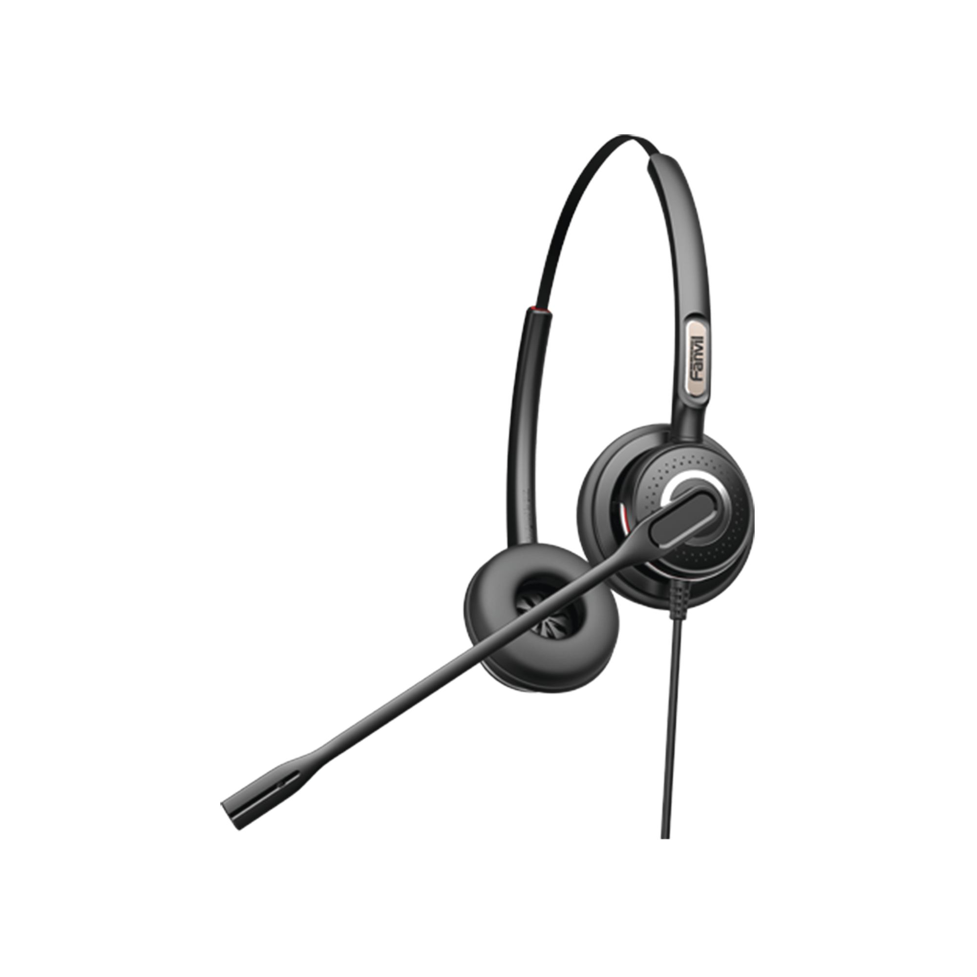 Diadema binaudal (duo) con tecnología antishock para teléfonos IP FANVIL y Polycom con micrófono de cancelación de ruido, larga durabilidad - SILYMX