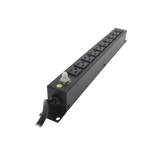 Tomacorriente Horizontal (PDU) de 10 Contactos (NEMA 5-15R) Rack 19" 1UR. Voltaje Entrada/Salida: 120Vca/15A - SILYMX