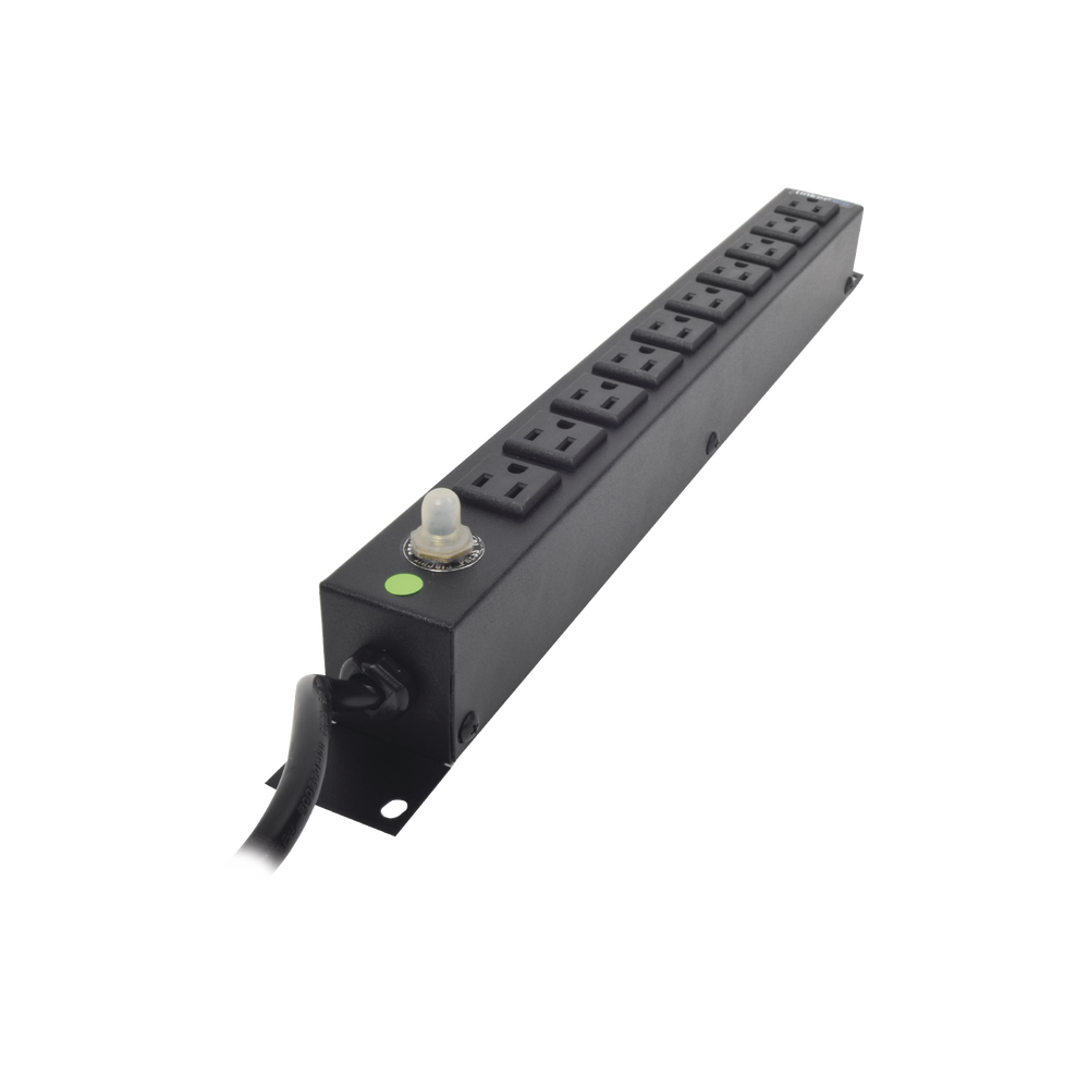 Tomacorriente Horizontal (PDU) de 10 Contactos (NEMA 5-15R) Rack 19" 1UR. Voltaje Entrada/Salida: 120Vca/15A - SILYMX