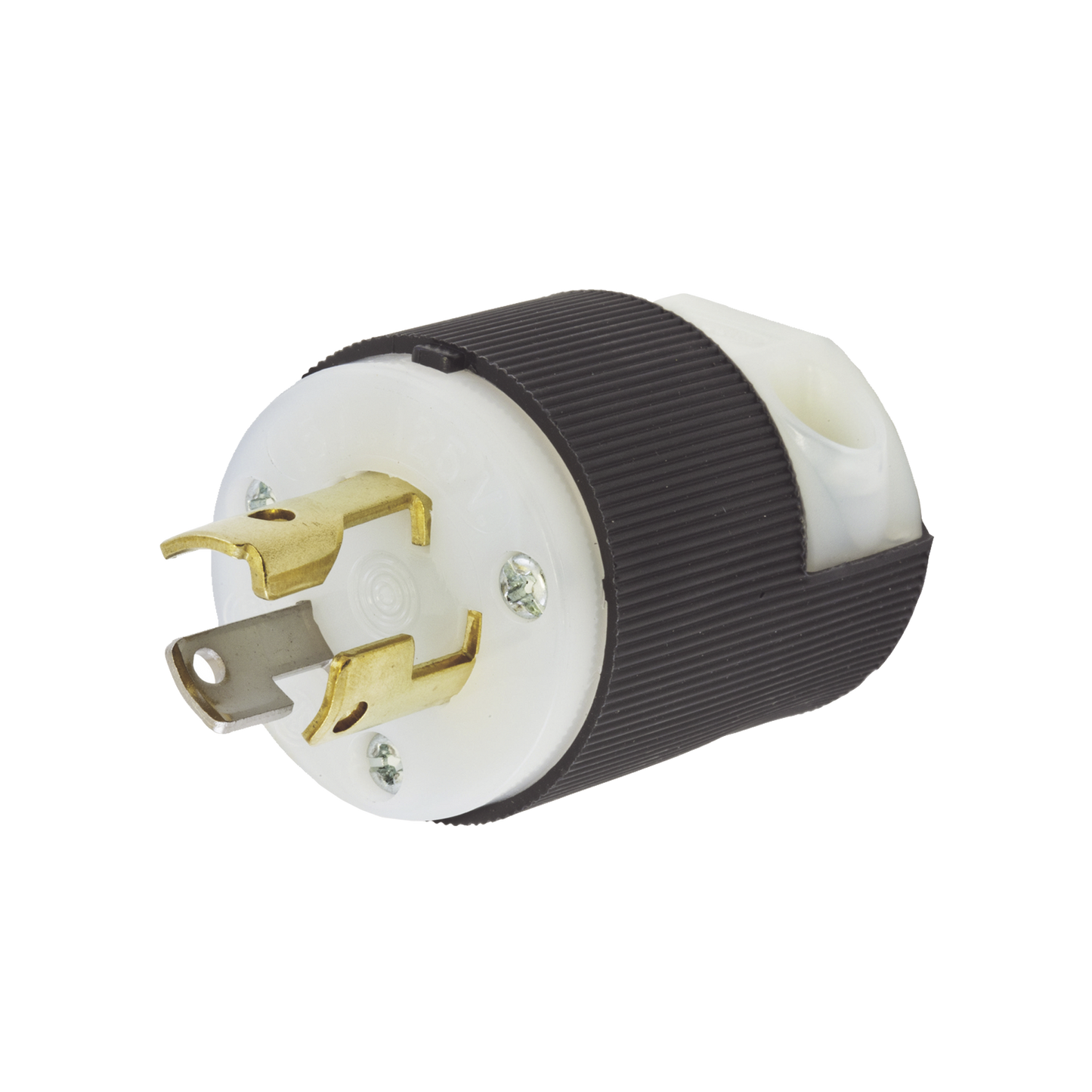 Clavija de Media Vuelta, 15 A 125 V CA 2 Polos 3 Hilos , Color Blanco y Negro, (Nema L5-15P). - SILYMX