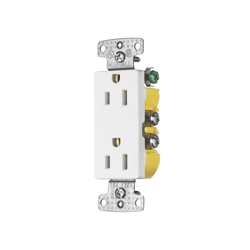 Contacto Duplex Decorador 15A 125V, 2 Polos, 3 Hilos, Color Blanco (Nema5-15R). - SILYMX