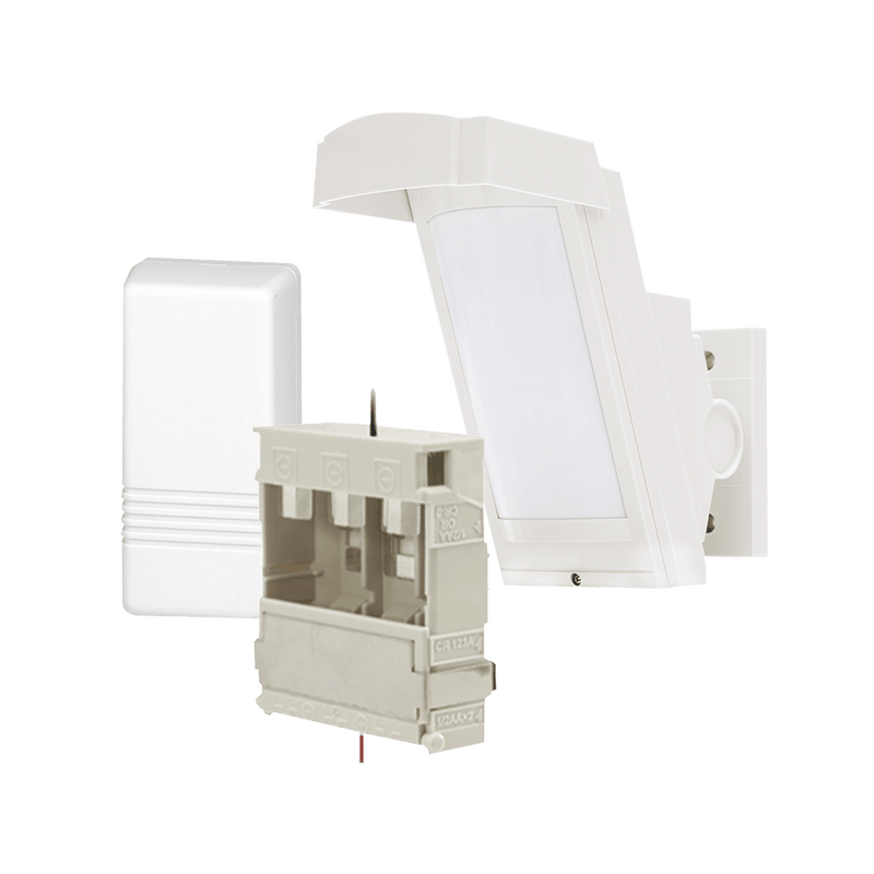 Detector de Movimiento PIR Antimascara / 100% Exterior / Inalámbrico / Hasta 12 metros a 85°; de cobertura/ Instalación a 3 metros / Incluye transmisor 5816 para paneles Honeywell - SILYMX