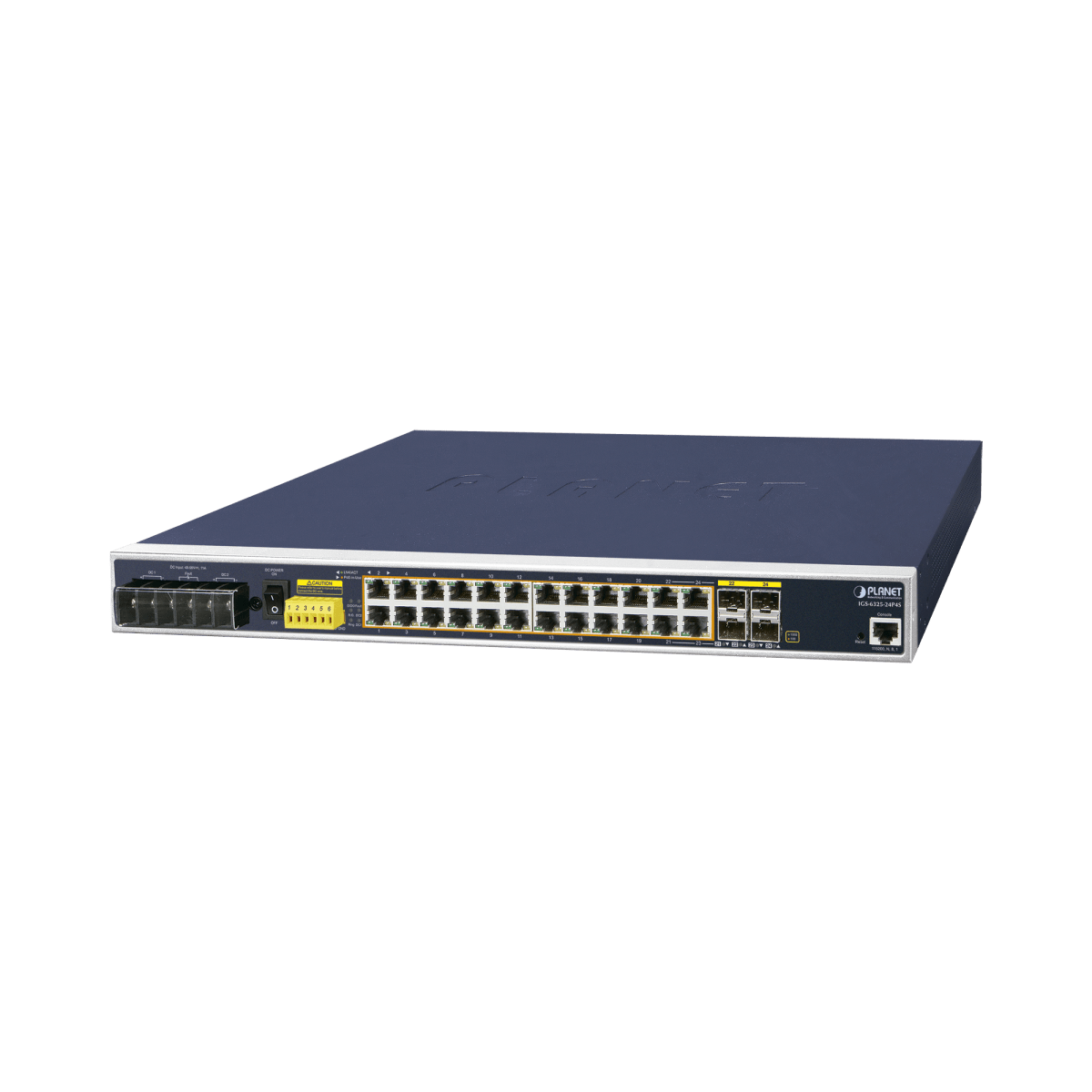 Switch PoE Industrial Capa 3, Con 24 Puertos PoE Gigabit 802.3af/at, 4 Puertos SFP Compartidos 100 / 1000X, Soporta temperaturas extremas de -40 ~ 75°C - SILYMX