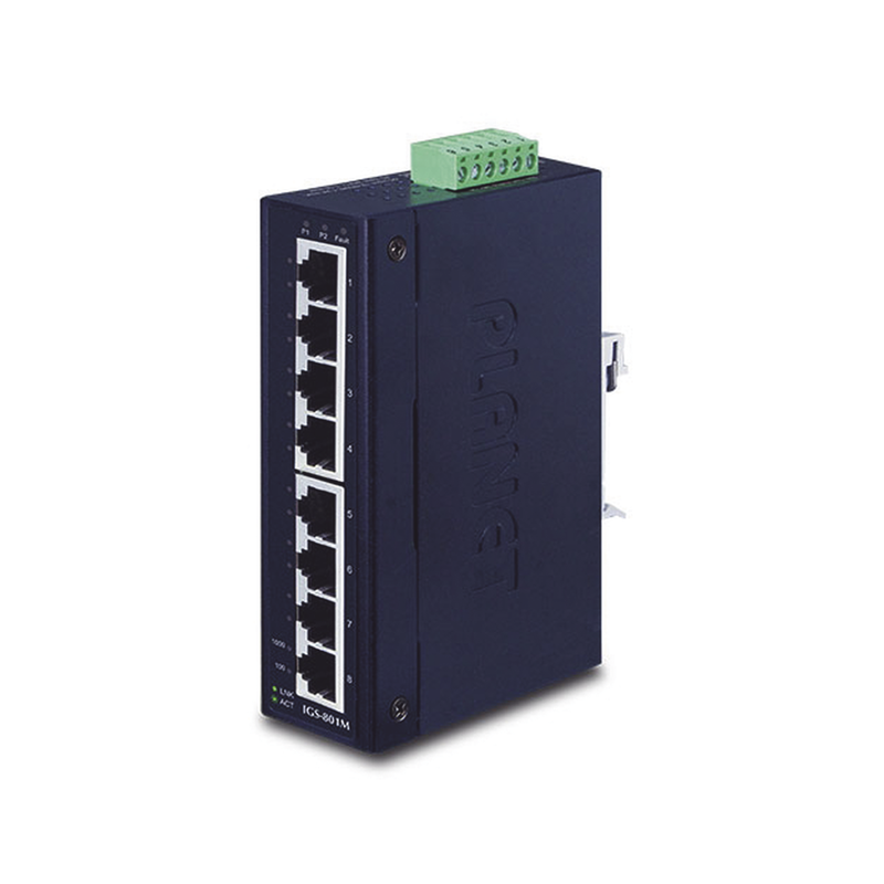 Switch Industrial Administrable Capa 2, 8 Puertos Gigabit, Doble Entrada de Alimentación Para Fuente Redundante - SILYMX