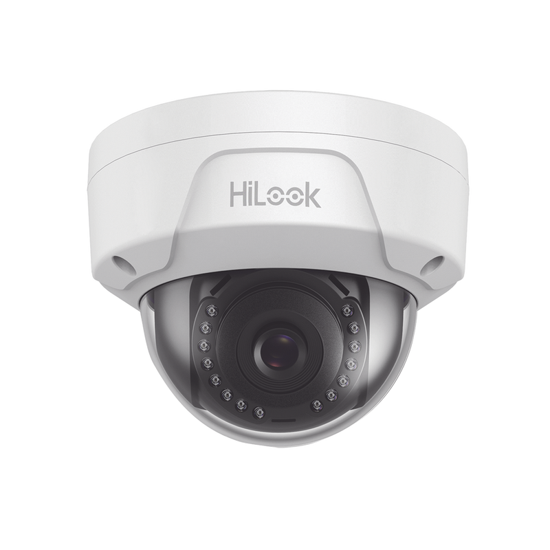 Cámara HiLook Turret Series Domo IP 2 Megapixel 30 mts IR Exterior IP67 IK10 dWDR PoE Lente 2.8 mm Onvif IPC-D121H(C) - SILYMX
